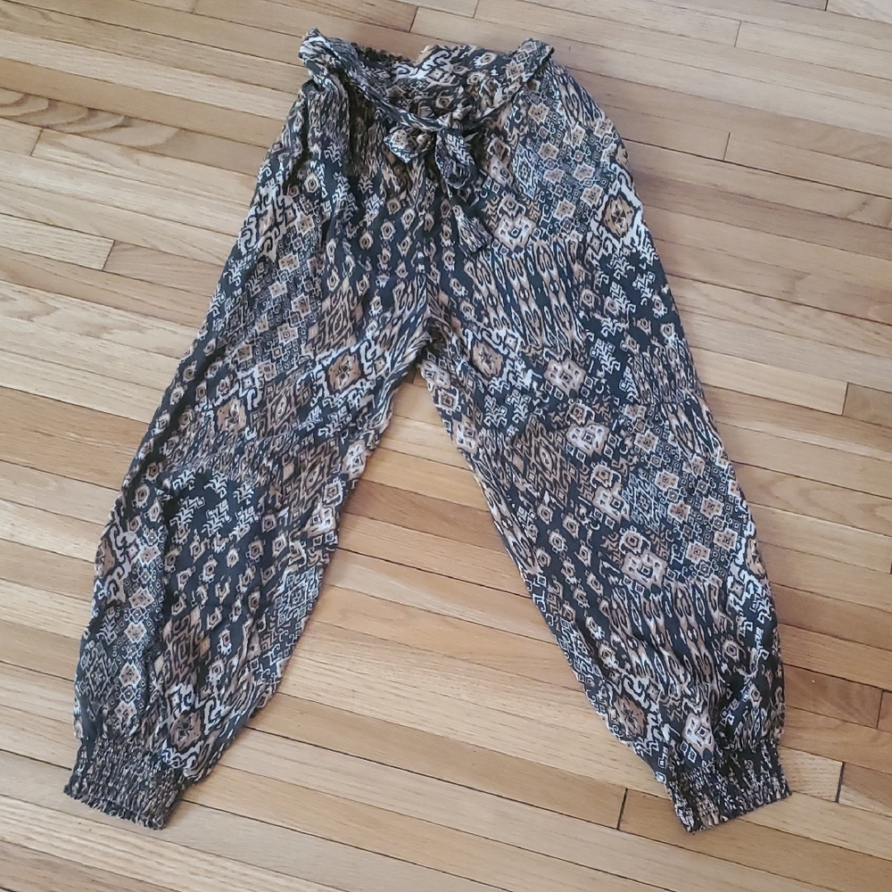 Dress Forum Black and Brown Patterned Pants